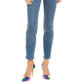 Calça jeans skinny feminina INC International Concepts Petite com detalhes na frente, azul, tamanho 4P