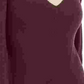 Suéter túnica feminino com decote em V e cor vinho da INC International Concepts, tamanho pequeno, vermelho