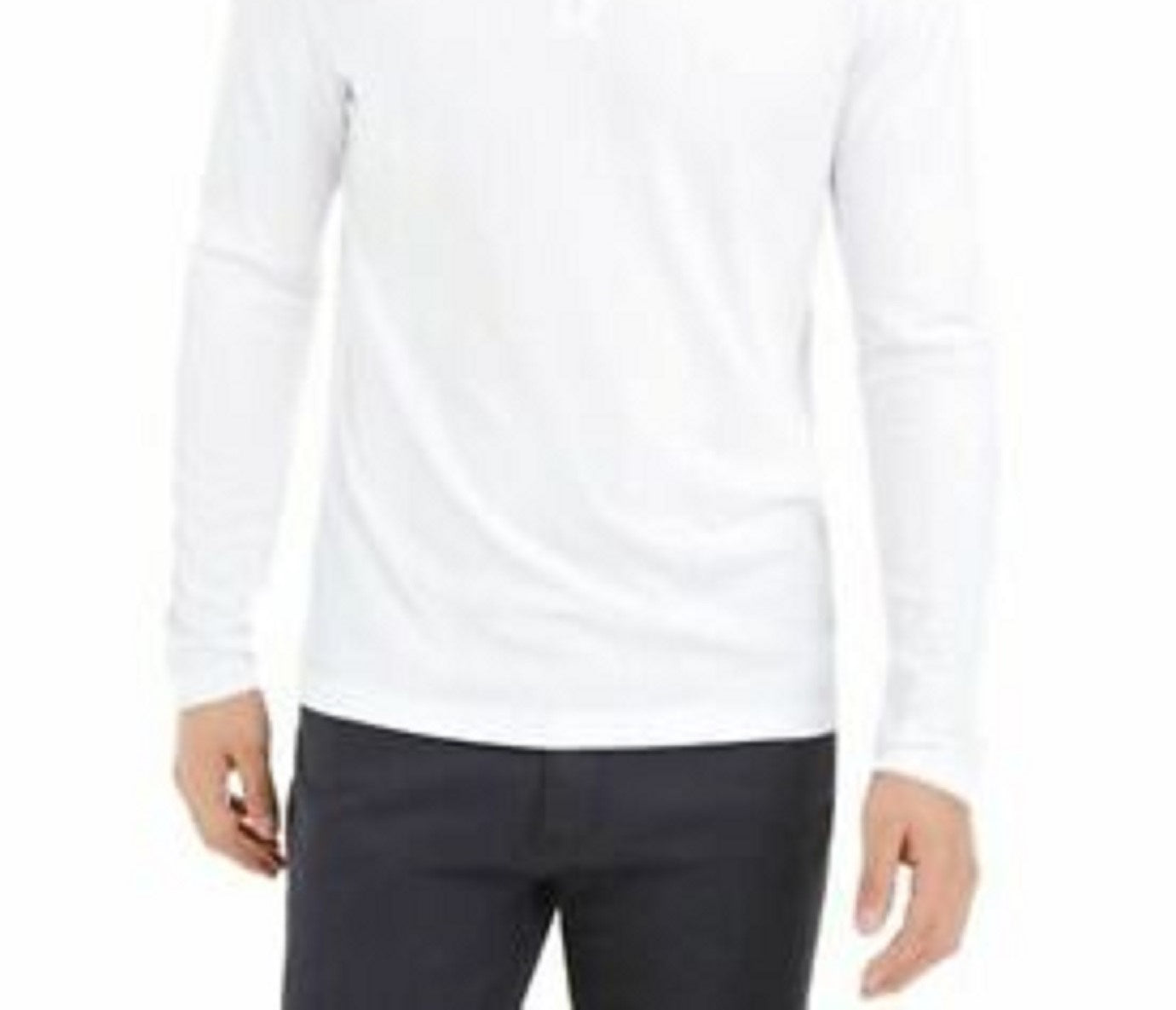 Camisa casual masculina Alfani em malha canelada, branca, tamanho XXG