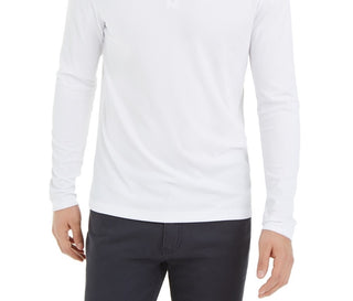 Pulôver Alfani Masculino Leve com Zíper e Canelado, Branco, Tamanho Pequeno