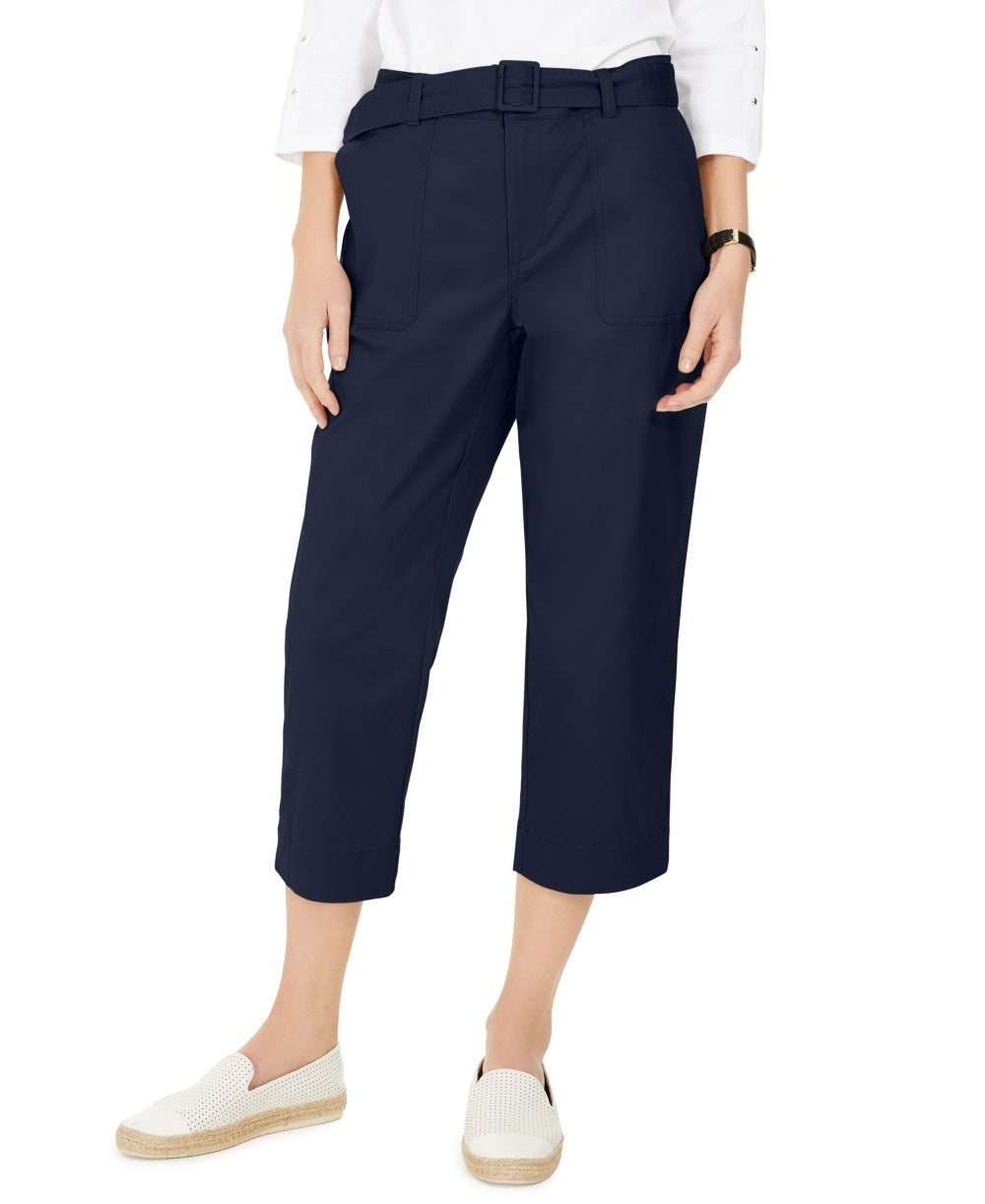 Calça curta de sarja feminina Charter Club, azul, tamanho 4