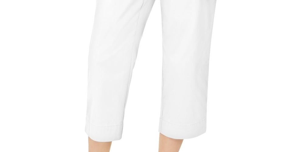 Calça curta de sarja feminina Charter Club, branca, tamanho 4