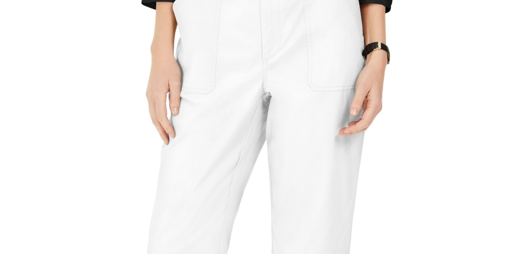 Calça curta de sarja feminina Charter Club, branca, tamanho 16