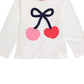 Camiseta de algodão com estampa de cerejas First Impressions Baby Girls, branca, tamanho 6-9 meses