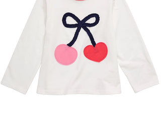 Camiseta de algodão com estampa de cerejas First Impressions Baby Girls, branca, tamanho 6-9 meses