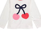 Camiseta infantil de algodão com manga comprida e cereja First Impressions para meninas, tamanho 3T
