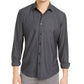 Camisa masculina Alfani, pequena, de malha, clássica, com botões, preta, tamanho pequeno