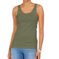 Regata feminina de algodão estilo &amp; co, verde, tamanho extragrande
