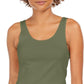 Regata feminina de algodão estilo &amp; co, verde, tamanho extragrande