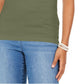 Regata feminina de algodão estilo &amp; co, verde, tamanho extragrande