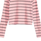 Top listrado Epic Threads Big Girls rosa tamanho médio