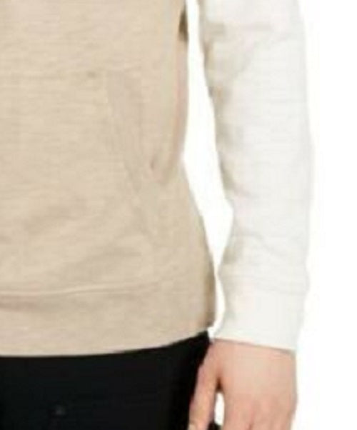 Moletom com capuz masculino Sun + Stone Colorblocked, bege, tamanho pequeno