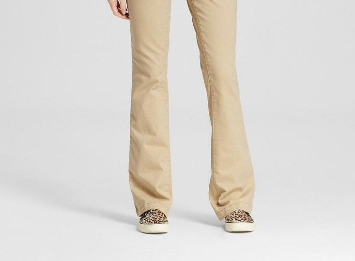 Calça Chino Bootcut de Algodão Feminina Style &amp; Co Bege Tamanho 2