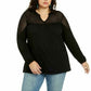 Top de crochê feminino Style &amp; Co, preto, tamanho pequeno