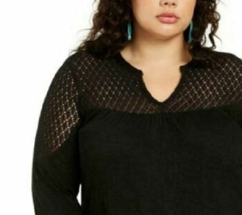 Top de crochê feminino Style &amp; Co, preto, tamanho pequeno
