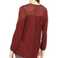 Top de crochê feminino estilo &amp; co, vermelho, tamanho grande
