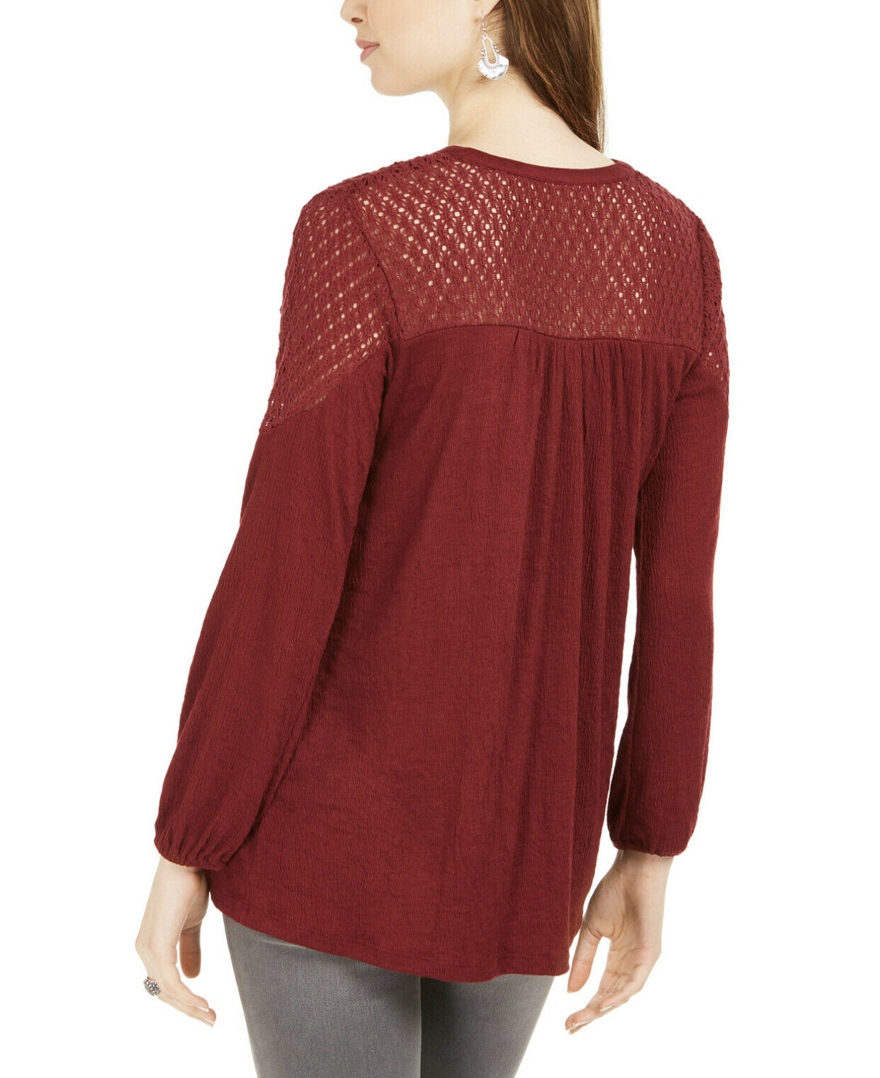 Top de crochê feminino estilo &amp; co, vermelho, tamanho grande