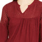 Top de crochê feminino estilo &amp; co, vermelho, tamanho extrapequeno