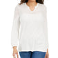 Top de crochê feminino Style &amp; Co, branco, tamanho X-S