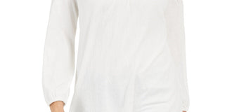 Top de crochê feminino Style &amp; Co, branco, tamanho X-S