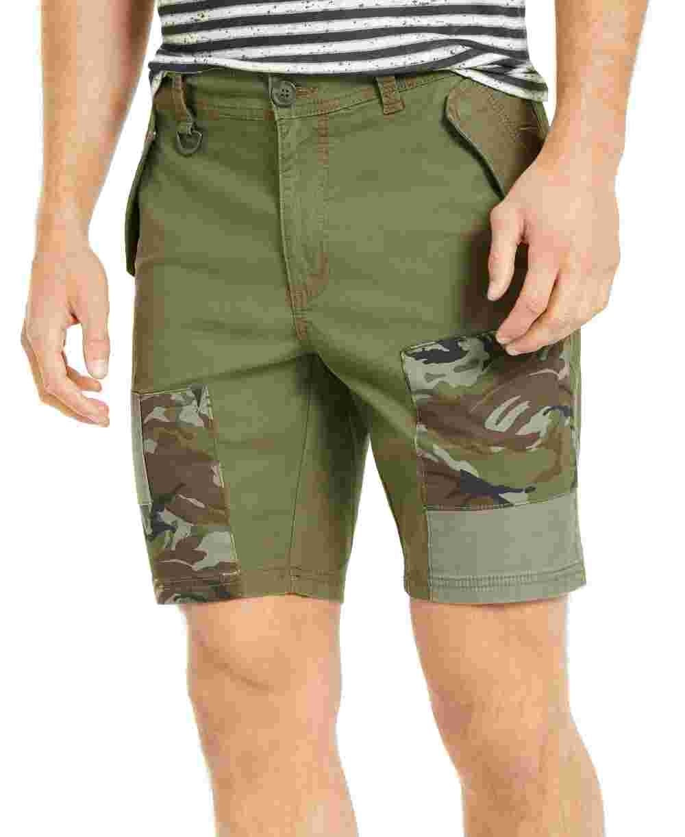 Shorts chino camuflados masculinos Sun + Stone, verde, tamanho 29