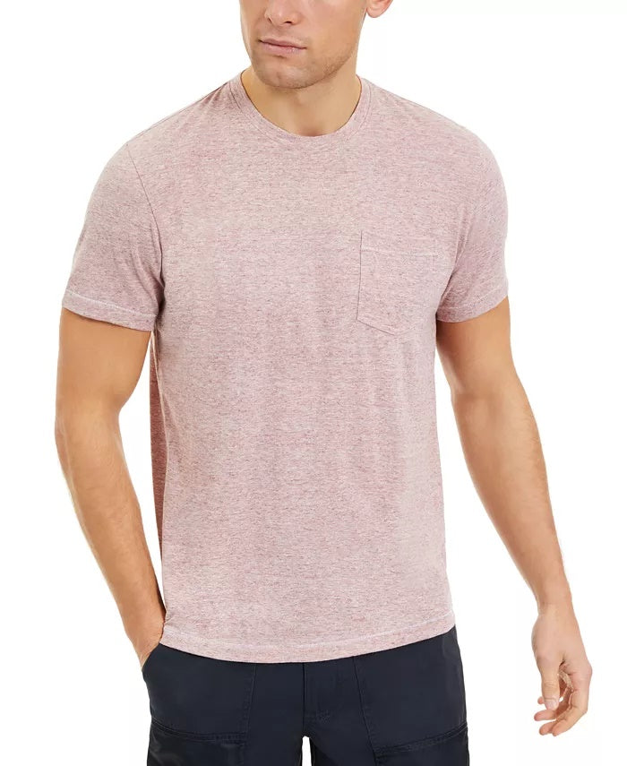Camiseta masculina com bolso mesclado Sun + Stone, vermelha, tamanho grande