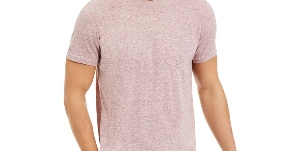 Camiseta masculina com bolso mesclado Sun + Stone, vermelha, tamanho grande