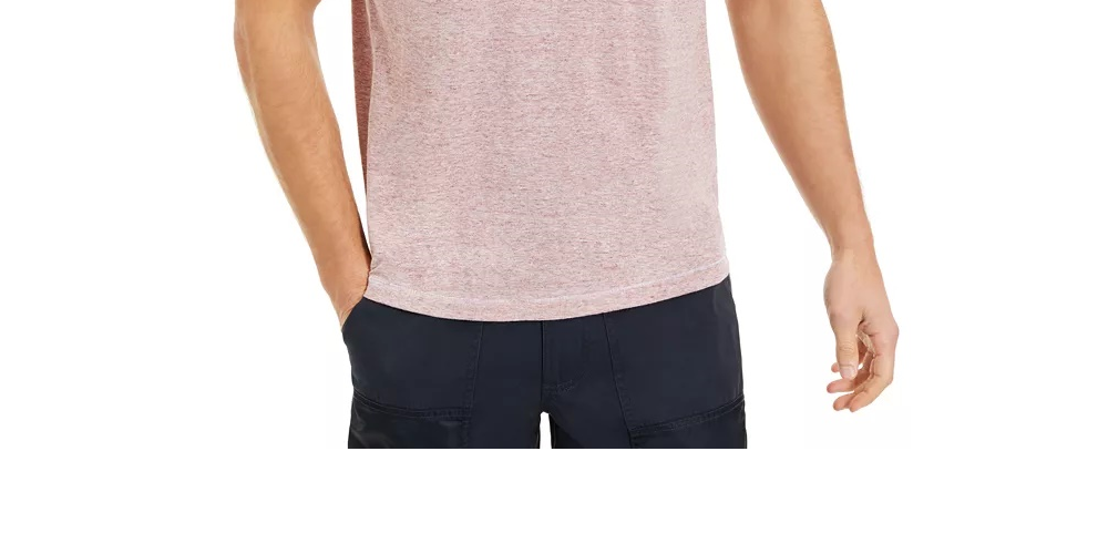 Camiseta masculina com bolso mesclado Sun + Stone, vermelha, tamanho grande