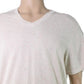 Camiseta masculina Sun Stone Bege Vermelho Aveia Cody Gola V Bege Cáqui Tamanho P