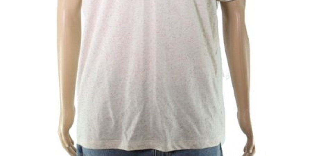Camiseta masculina Sun + Stone, gola V, Cody Speckle, texturizada, bege, cáqui, tamanho XX-G