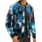 Jaqueta bomber masculina de veludo tie-dye da INC International Concepts, tamanho grande, azul-marinho