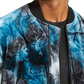 Jaqueta bomber masculina de veludo tie-dye da INC International Concepts, tamanho grande, azul-marinho