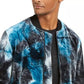 Jaqueta bomber masculina de veludo tie-dye da INC International Concepts, tamanho marinho, pequeno
