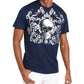 Camiseta gráfica masculina Berk Skull &amp; Scrolls da INC International Concepts, azul, tamanho pequeno
