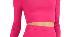 Bar III Suéter feminino de manga comprida com gola redonda, vermelho, tamanho extragrande