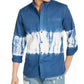 Camisa masculina tie-dye Horizon da Sun + Stone, tamanho médio, azul-marinho
