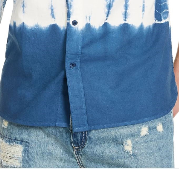 Camisa masculina tie-dye Horizon da Sun + Stone, azul-marinho, tamanho XX-G