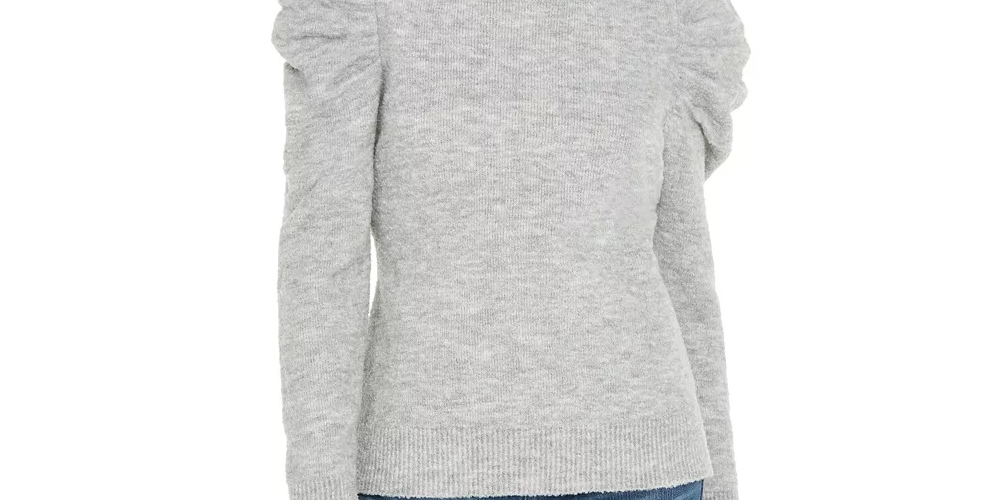 Suéter feminino com manga bufante INC International Concepts, cinza, tamanho X-S