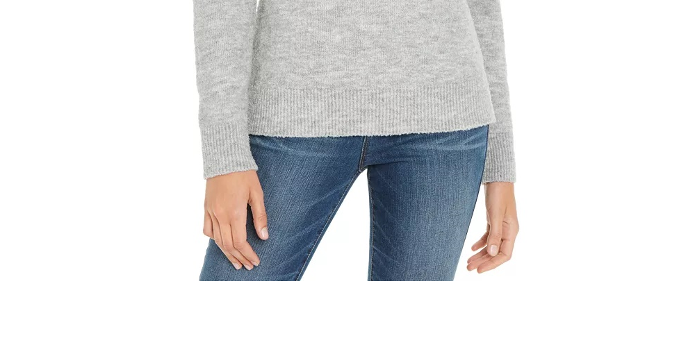 Suéter feminino com manga bufante INC International Concepts, cinza, tamanho X-S