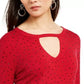 Suéter feminino com decote em V e botões da INC International Concepts, tamanho XS, vermelho