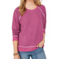 Moletom feminino com costura contrastante Style &amp; Co, roxo, tamanho médio