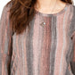Blusa listrada com manga sino feminina Style &amp; Co, rosa, tamanho médio