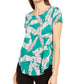 Camiseta estampada feminina Alfani verde tamanho grande