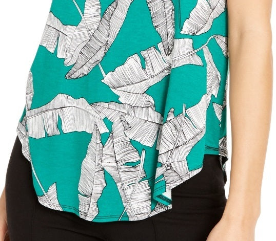 Camiseta feminina estampada Alfani verde tamanho XX-G