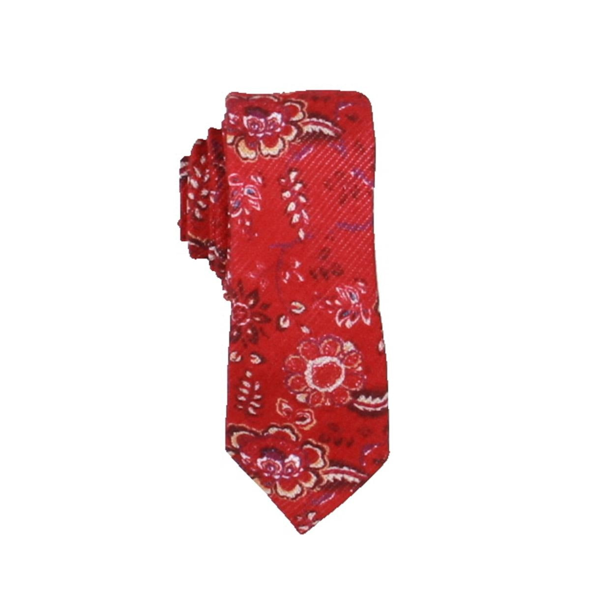 Gravata de pescoço floral Turner masculina Bar III vermelha tamanho regular