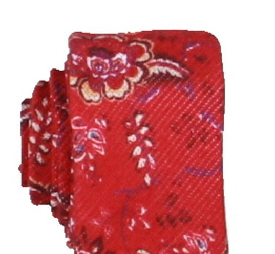 Gravata de pescoço floral Turner masculina Bar III vermelha tamanho regular