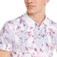 Camisa polo masculina listrada floral Alfani, branca, tamanho XX-G