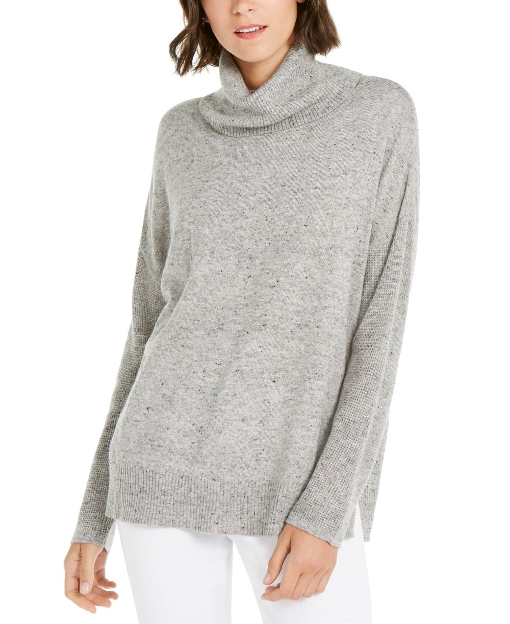 Suéter feminino com gola alta e manga comprida da INC International Concepts, cinza, tamanho XX-G