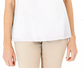 Blusa feminina Karen Scott de algodão com crochê frontal, branca, tamanho X-S