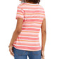 Blusa listrada com amarração lateral Style &amp; Co feminina rosa brilhante tamanho médio